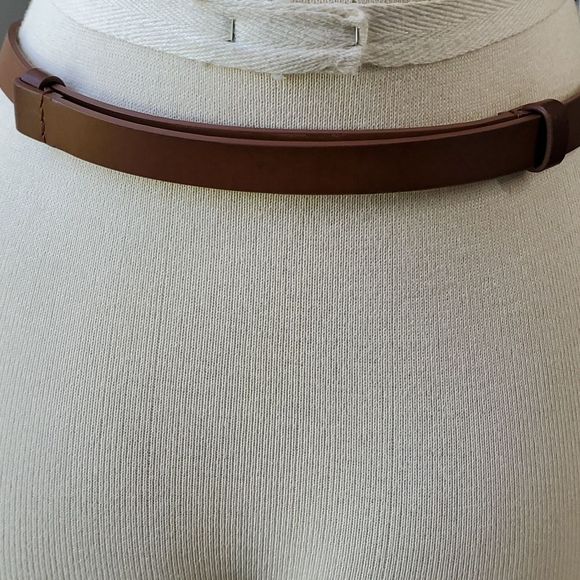 Women's brown belt by Express. Brass buckle. MEDIUM TO SMALL, adjustable. - Picture 3 of 9